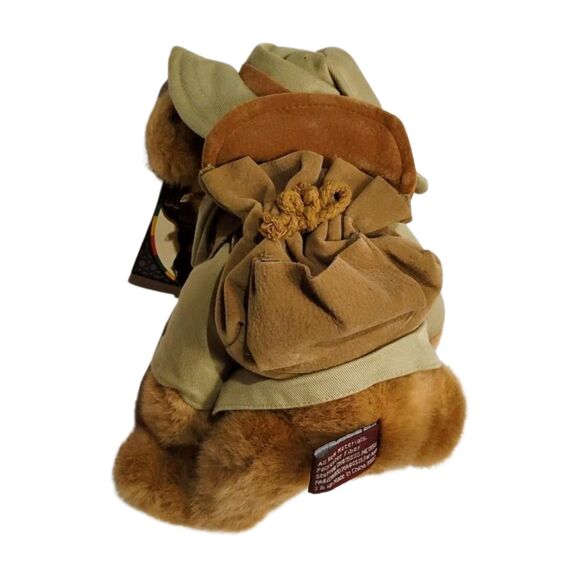 Jungle Joe Talking Brown Teddy Bear Plush Vintage Safari Friends 8" 1998 Hat - Picture 7 of 7
